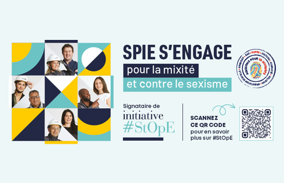 Visuel SPIE s'engage pour la mixité et contre le sexisme - Signataire de l'initiative #StOpE